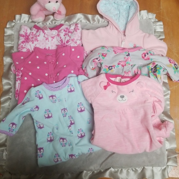 Newborn Girls PJs (6 pair) - Picture 1 of 3